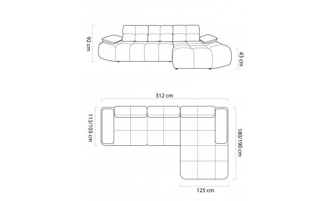 Stūra dīvāns GAMBA S